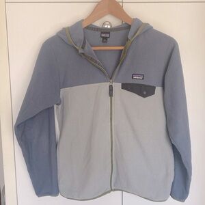 Patagonia boys lightweight fleece hoodie jacket  zip-up gray size 12